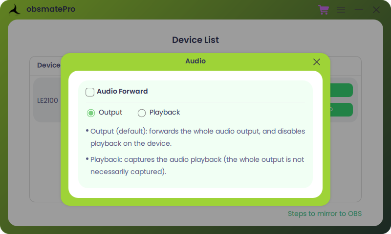 obsmatePro audio dialog illustration